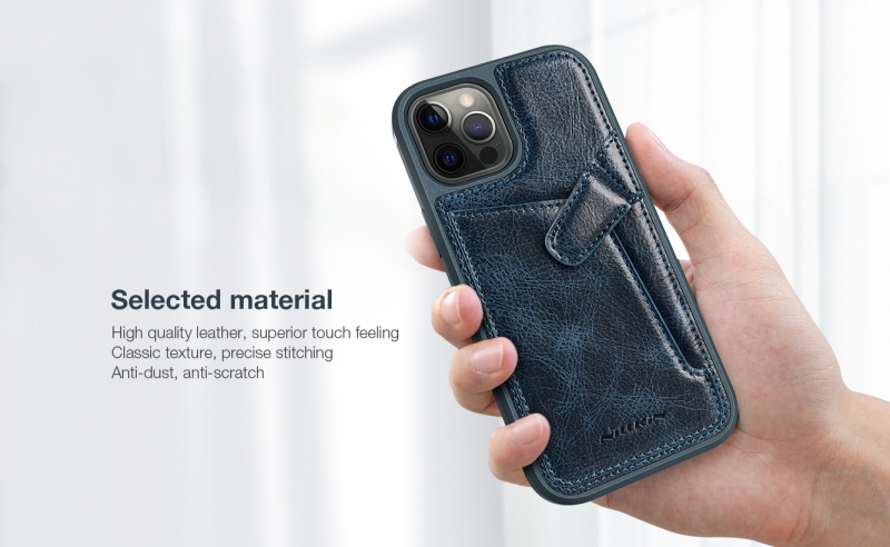 Ốp Lưng iPhone 12 12 Pro Dạng Da Hiệu Hiệu Nillkin Aoge Leather cao cấp thiết kế bằng chất liệu da công nghiệp ôm sát thân máy, chống va đạp trầy xước máy.